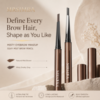 MRSIMBA Crayon à sourcils teinté effet brume cendrée 80mg, double embout, waterproof, couleur naturelle modulable, effet poils individuels, idéal pour débutants