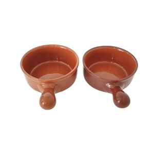 Bol rond de service en céramique avec poignée, 1 pièce, couleur, vernis à salade, pour micro-ondes - Product Image 1