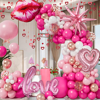 Ballons en latex et en feuille d'aluminium en forme de cœur rouge rose, ensemble de ballons pour la Saint-Valentin, décoration pour la Saint-Valentin, fournitures pour fêtes