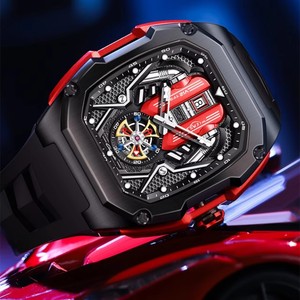 Reloj de Pulsera Deportivo y Elegante para Hombre, de Acero Inoxidable, con Movimiento de Cuarzo Analógico, Resistente al Agua 3BAR, Correa de Silicona/Goma de 20 mm - Product Image 4