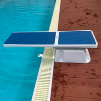 OVAR Bestseller Outdoor Fiberglas-Sprungbrett für Heim-Schwimmbad & Swim-Spa Tauchtraining Wettkampfstil Weiß+Blau