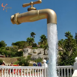 Scultura in acciaio inossidabile lucidata a mano personalizzata unica rubinetto magico fontana decorazione quadrata parco casa bizzarro ornamento da giardino - Product Image 5