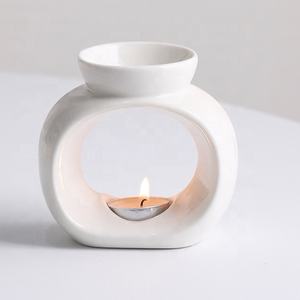 Bougeoir en céramique personnalisé, écologique, brûleur d'encens blanc, photophore, poêle à encens aux huiles essentielles en porcelaine - Product Image 1