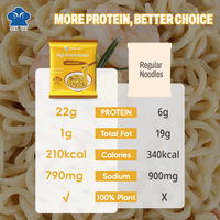 Ramen végétalien en sachet, saveur curry, riche en protéines (64g), protéines végétales, non frit, faible en glucides, sans OGM