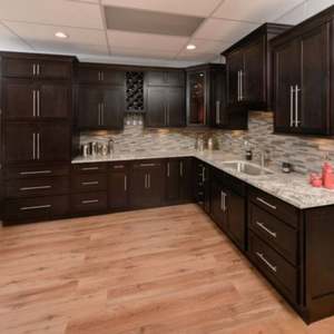 Armoires de cuisine en bois massif de luxe sur mesure, armoires de cuisine modulaires en bois, placards de cuisine rétro - Product Image 1