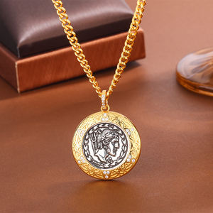 Collar de los Doce Dioses Principales Dios del Fuego Dorado, Cadena para Suéter de Plata Tailandesa Retro con Circón, Collar con Colgante de Moda, Collar de Regalo - Product Image 3