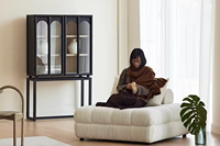 Armoire en verre en bois de chêne moderniste minimal armoire de rangement en bois de chêne vitrine noire moderne