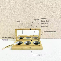 Palette de fards à paupières compacte en bambou magnétique pour maquillage, étui cosmétique pour poudre et fards à paupières