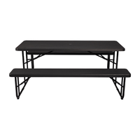 Table de pique-nique rectangulaire portable moderne et légère pour l'extérieur, en plastique, 6 pieds, pliable, avec trou pour parasol, pour usage scolaire