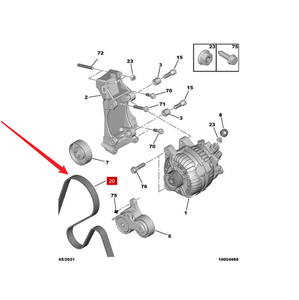 Courroie de générateur 5750ZP 6PK1732 pour Peugeot 307 308 408 508 <span class=keywords><strong>Citroen</strong></span> <span class=keywords><strong>C5</strong></span> 2.0 (marque Gates) - Product Image 2