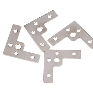 Support d'angle en forme de L à 5 trous, plaque de fixation en acier inoxydable à angle droit de 90 degrés pour cadres photo et meubles - Product Image 1