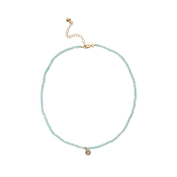 Nouveau chaud Imitation perle accessoires Zircon pendentif à breloques Turquoise perlé femmes mode bijoux colliers
