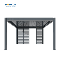 Mooxon Bioclimatic Pergolas d'extérieur motorisées Alluminio Pergolas à persiennes Bois Aluminium Auvent 6x6 Patio Pergola Kit