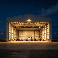 Hangar de Acero Resistente a la Corrosión para Aviones, Estructura de Acero para Aviones Privados Costeros Pequeños y Helicópteros