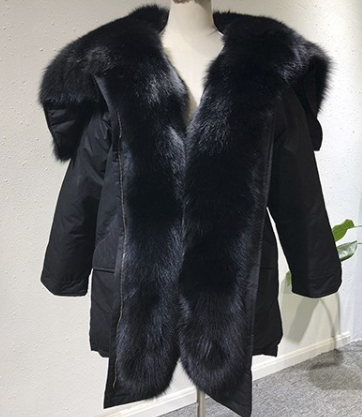 Black fox fur -no cuff