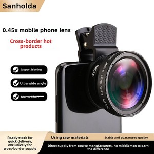 Objectif d'<span class=keywords><strong>appareil</strong></span> <span class=keywords><strong>photo</strong></span> externe HD 0,45X grand angle et 15X <span class=keywords><strong>macro</strong></span> sans distorsion pour vlog, diffusion en direct et photographie – Vente en gros usine - Product Image 3