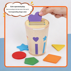 Gioco Educativo Montessori in Legno <span class=keywords><strong>per</strong></span> <span class=keywords><strong>Bambini</strong></span>, Classificazione di Forme e Colori, Gioco di Abbinamento Cognitivo Precoce - Product Image 3