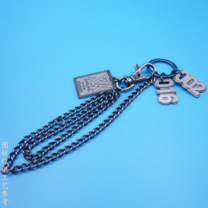 <b>Custom</b> Retro Metal Keychain Anime Design Rectangle Shape Hard Wearing <b>Key</b> <b>Ring</b> For Business Gifts - Product Image 3