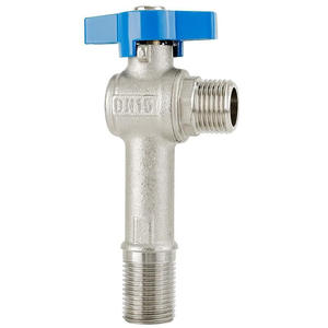 Robinet à bille tout en cuivre à haut débit 4/6 points Noyau de bille en cuivre Robinet à angle droit pour tuyaux de chauffe-eau eau chaude et froide - Product Image 1