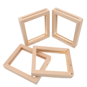 Cadre photo LED en bois, lampe de nuit 3D, cadre photo en acrylique DIY, cadre lumineux en bois massif pour la décoration de la maison et les cadeaux - Product Image 1