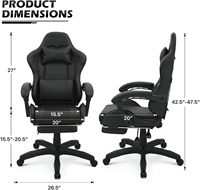Kostenloser Versand Luxuriöser Günstiger Gaming-Stuhl Ergonomisch PU-Polsterung Schaumstoff Computer-Drehstuhl aus Leder Verstellbarer Stuhl für Erwachsene und Jugendliche