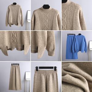 SCONTO 50% Nuovo Completo Invernale e Autunnale da Donna a Maglia Taglia Unica, Maglione Largo a Collo Alto e Pantaloni a <span class=keywords><strong>Gamba</strong></span> <span class=keywords><strong>Larga</strong></span>, Set di Due Pezzi - Product Image 6