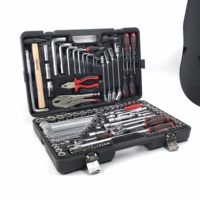 Juego de Herramientas para Reparación de Automóviles de 138 Piezas, Llave de Tubo para Automóvil, Taladro de Trinquete Rápido de Alta Calidad, Caja Roja