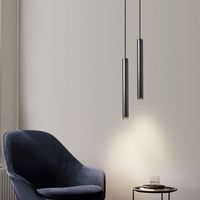 Luminaire suspendu moderne en tube cylindrique doré à 3 têtes pour chambre à coucher, salon, îlot de cuisine, salle à manger, bar, décoration