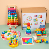 Jeu Montessori d'Éveil en Bois : Xylophone et Puzzle Cognitif à Formes – Lot de 11 Types