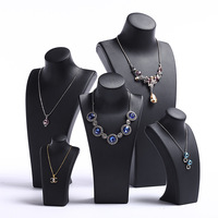 Support de présentation de bijoux en cuir PU de haute qualité, plusieurs tailles, finition brossée, support de buste pour colliers