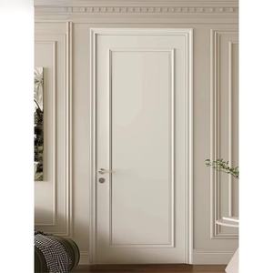 Porte en bois massif blanc sur mesure ChaoFan, design français vintage, style moderne, insonorisée, imperméable, finitions de qualité, pour chambre à coucher - Product Image 1