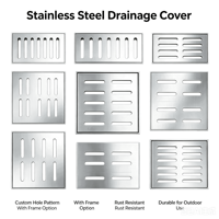 Grille de drainage carrée en acier inoxydable anti-colmatage avec revêtement en zinc, durable, anti-corrosion, à haut débit, pour sol