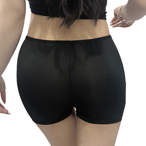 Pantalon de sécurité taille haute en soie glacée, coupe plate, 3 points, grande taille, leggings grande taille, pantalon de sécurité anti-usure - Product Image 6