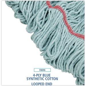 "EchoMop Large Blue Wet-Headed Synthetic\/Cotton Boardwalk 1400LEA <b>Mop</b>" - Product Image 1