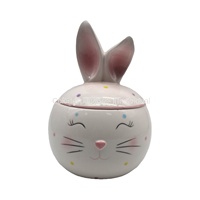 Pot de rangement en céramique lapin mignon peint à la main, décoration d'intérieur, style coréen créatif et tendance, Dehua 301-500ML, pour Pâques transfrontalier