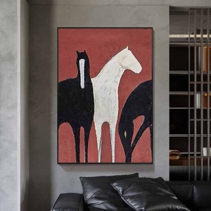 Dafen Village Oil Painting Horse Art Metal <b>Frame</b> Impressionism Style Living Room Sofa Background <b>Wall</b> Decor - Product Image 2