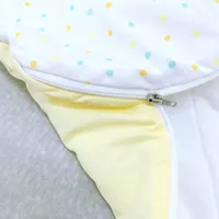 Atmungsaktiver zweilagiger Baby-Schlafsack aus 100 % Baumwolle, weiß, seitlicher Reißverschluss, Kleinkind-Schlafsack, 0–6 m