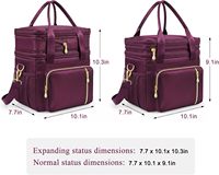Sac à déjeuner pour femmes et hommes, boîte à déjeuner extensible à double compartiment, sac isotherme 15L OEM ODM