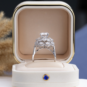 Messi Jewelry MSR-2127 14K Gold Round Shape High Setting Lab Grown <b>Diamond</b> <b>Ring</b> Wedding <b>Ring</b> - Product Image 5