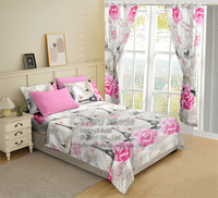 Ensemble de literie design avec rideaux, 8 pièces, ensemble de draps king size en stock