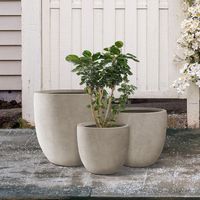 Jardinière ronde en béton sur mesure, pot à fleurs en ciment moderne et minimaliste, prix direct usine OEM ODM, export en gros