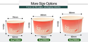 Tapa de papel desechable de doble pared para vasos de helado, con logo personalizado impreso, para gelato y yogur helado, 4oz/5oz/8oz, grado alimenticio, Tequila - Product Image 5