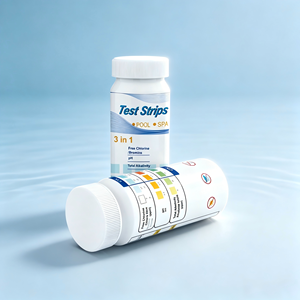 Bandelettes de test 3-en-1 pour piscine et spa - 50 unités - Test rapide en 30 secondes pour le chlore libre et le <span class=keywords><strong>pH</strong></span> (6,8-8,4) - Substrat papier - Modèle W-3 - Product Image 2