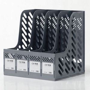 Organisateur de fichiers en plastique Xi Peptide à 4 compartiments, étagère de rangement de documents de bureau, support de classement - Product Image 1