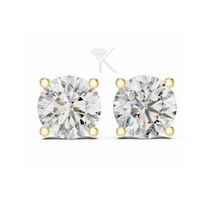 Boucles d'oreilles classiques en diamants de laboratoire taille ronde avec fermoirs à vis sécurisés, bijoux intemporels et élégants, parfaits pour tous les jours - Product Image 1