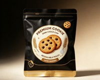 Sachets refermables hermétiques pour petits biscuits, conception d'emballage alimentaire de qualité supérieure, sacs à trois soudures latérales pour entreprises