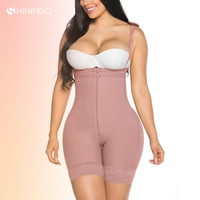 Vente en gros de gaines amincissantes en spandex à taille haute, à décolleté ouvert, avec contrôle du ventre, fermeture éclair, compression, Fajas Colombianas, culottes de contrôle