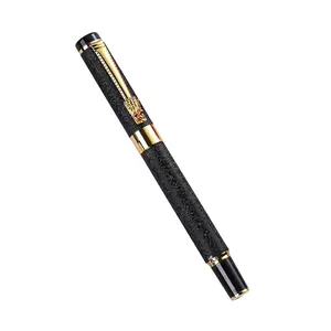 Elegante individuelles logo metall rollerball stift mit hardcover notebook executive metall brunnen stift