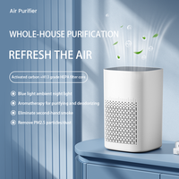 Purificateur d'air portable de bureau USB-C en plastique avec filtres HEPA et charbon actif, faible bruit, veilleuse, diffuseur d'arômes, commande manuelle, 5W