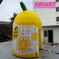 Tente gonflable promotionnelle d'été en forme de citron, stand de bar gonflable extérieur pour la publicité et la décoration